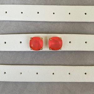 Pink square kate spade stud earrings